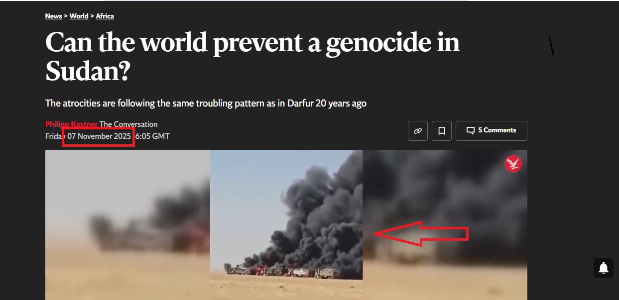 لقطة من الفيديو المنشور في موقع اندبندنت في 7 تشرين الثاني 2025