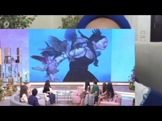 لوحة الفنانة الدنماركية في برنامج منى الشاذلي