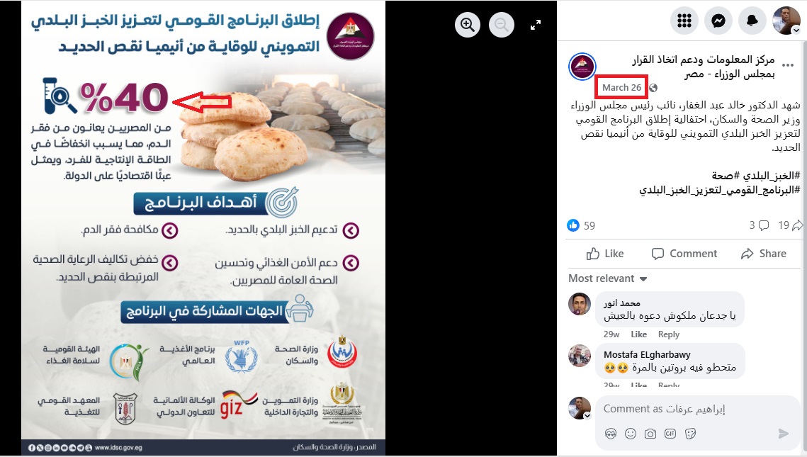 الانفوغراف الذي نشره مركز المعلومات واتخاذ القرار في صفحته في الفايسبوك، في 26 آذار 2025