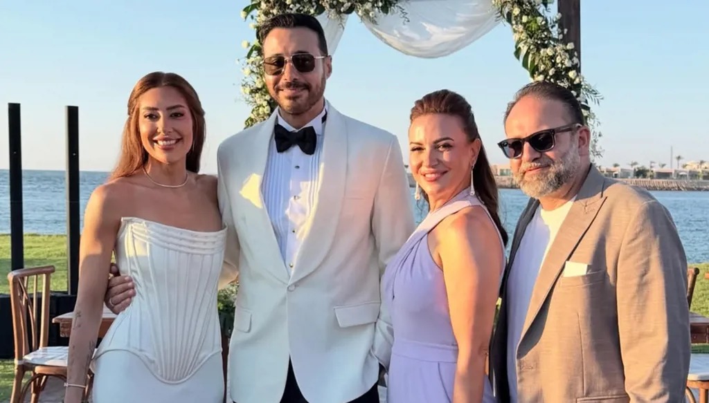 من زفاف ميرنا الهلباوي وأحمد السعدني (سوشيال ميديا)