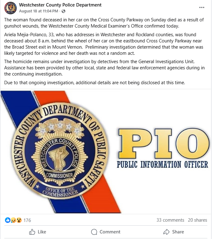 منشور الشرطة (فيسبوك)