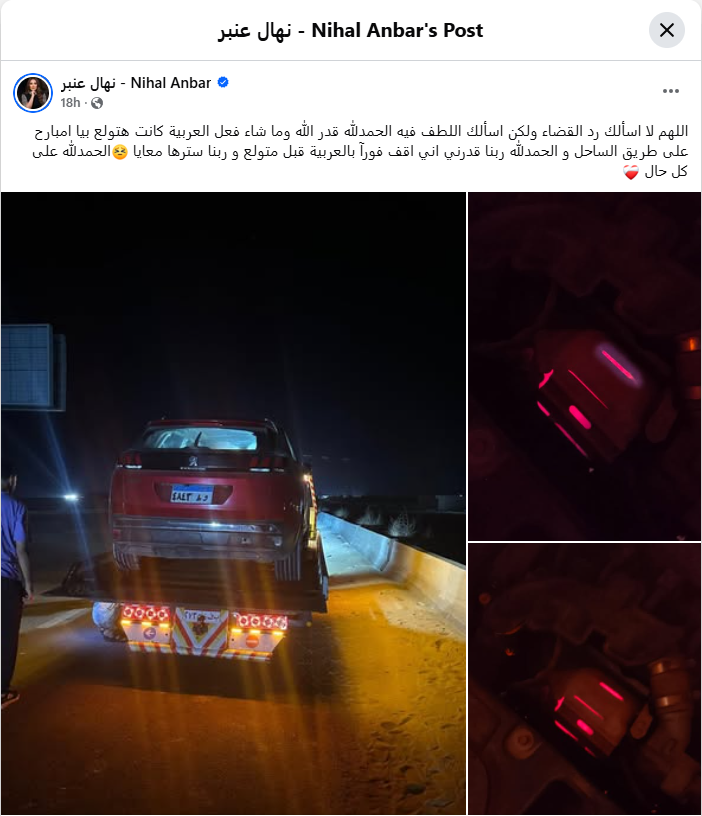 منشور نهال عنبر (فيسبوك)