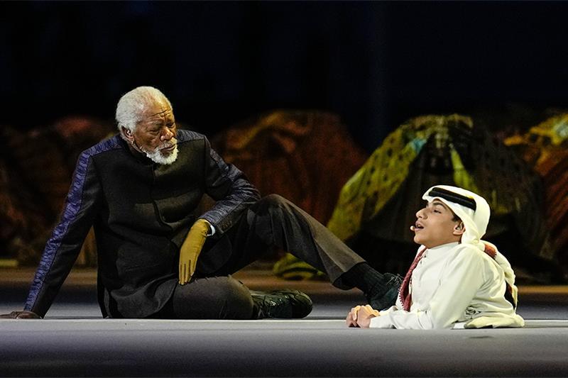 مورغان فريمان في قطر (ٍوشيال ميديا)