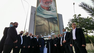 "حزب الله" يُحيي ذكرى قائد فيلق القدس قاسم سليماني في صيدا.