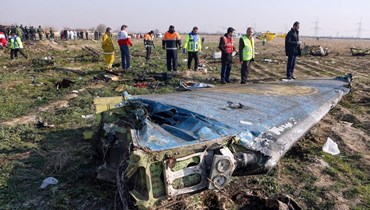 حطام الطائرة الأوكرانية (أ ف ب).