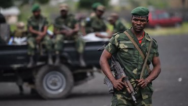 جنود من الجيش الكونغولي في دورية (أ ف ب).