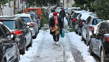 الثلوج تساقطت بغزارة في اليونان (أ ف ب).
