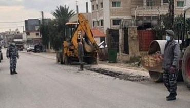 ترميم الحفريات على طريق عام العبدة -  حلبا.