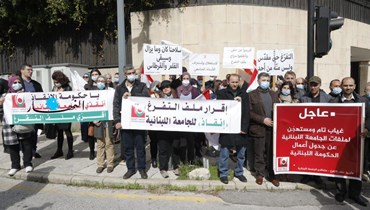 اعتصام لأساتذة الجامعة اللبنانية (مارك فياض).