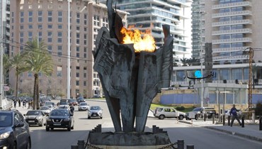 إضاءة الشعلة في مكان استشهاد الرئيس الحريري (حسن عسل).