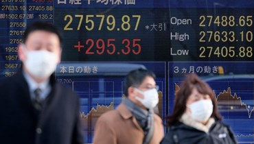 لوحة تعرض مؤشرات الأسهم اليابانية (تعبيرية- أ ف ب).