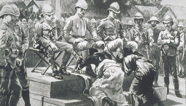 صورة تدلّ على اضطهاد الجنود البريطانيين أهالي زنجبار