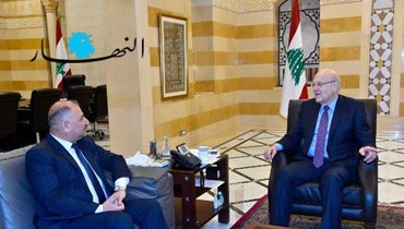 ارءيس نجيب ميقاتي يلتقى وزير الصناعة والمعادن العراقي  منهل عزيز الخباز.