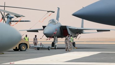 طائرات مقاتلة السعودية في معرض الدفاع العالمي الأول للمملكة العربية السعودية، شمال العاصمة الرياض (6 آذار 2022 - أ ف ب).