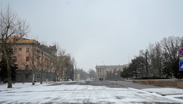 شوارع مقفرة في ميكولايف الاوكرانية (11 آذار 2022، أ ف ب). 
