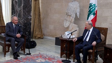 الرئيس ميشال عون خلال لقائه أحمد أبو الغيط.