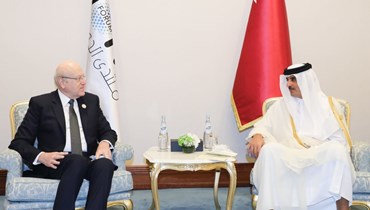 من سلسلة لقاءات الرئيس نجيب ميقاتي في قطر.