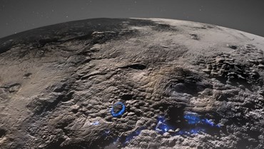 صورة لـ"ناسا" عن الجليد على الكوكب بلوتو (أ ف ب).