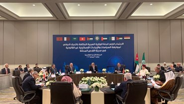 اللجنة الوزارية العربية مجتمعة في عمان (21 نيسان 2022، تويتر). 