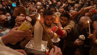استقبال الشعلة المقدسة في كاتدرائية القديس جاورجيوس - وسط بيروت (حسام شبارو).