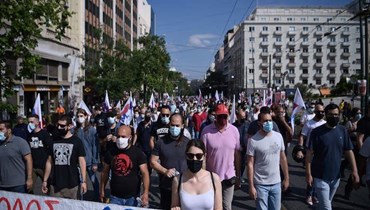 من إضراب سابق في اليونان (أ ف ب).
