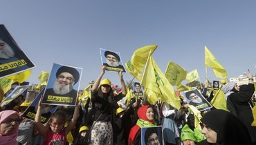 احتفال انتخابي لـ"حزب الله" في النبطية (أ ف ب).