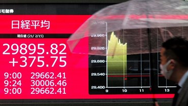 لائحة تعرض مؤشرات الأسهم اليابانية (أ ف ب).