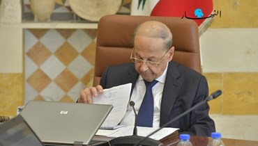 رئيس الجمهورية ميشال في جلسة الحكومة الأخيرة قبل تصريف الأعمال (نبيل اسماعيل).