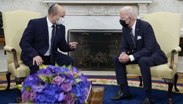 الرئيس الأميركي جو بايدن مستضيفاً رئيس الوزراء الإسرائيلي نفتالي بينيت، آب 2021 - "أ ب"