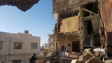 انهيار مبنى في طرابلس.