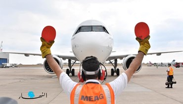 طائرة تابعة للخطوط الجوية اللبنانية (الميدل إيست) تحطّ في مطار رفيق الحريري الدولي (نبيل إسماعيل).