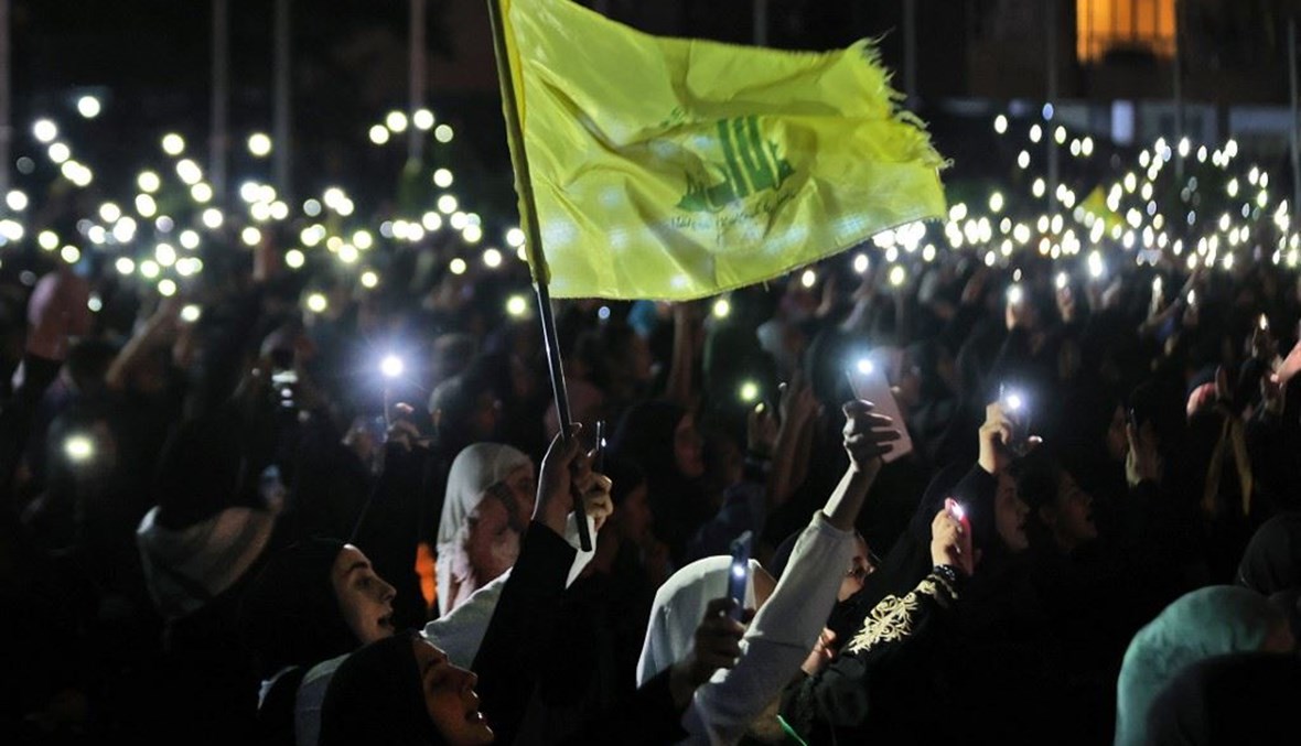 أنصار "حزب الله في منطقة جانتا (أ ف ب).