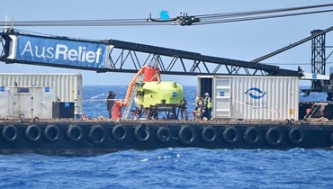 الغواصة التي استقدمت إلى مرفأ طرابلس لانتشال ضحايا المركب الغارق ولم تتمكن من الغطس بسبب الأمواج (حسام شبارو). 