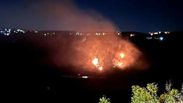 الحريق الذي اندلع في أحراج السنديان المعمّرة في خراج بلدة حرار.