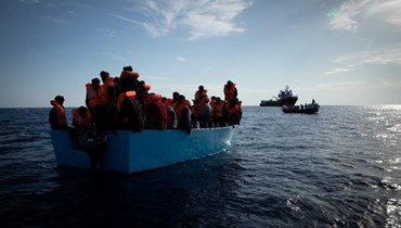 خلال عملية انقاذ مهاجرين في البحر نفذتها سفينة اوشن فايكينغ (27 آب 2022، SOS MEDITERRANEE). 