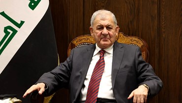 رشيد يحضر الجلسة البرلمانية التي من المقرر ان يتخللها انتخاب رئيس جديد، في العاصمة بغداد (13 ت1 2022، أ ف ب).