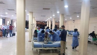 المستشفى الميداني في قاعة مسجد الحبيب المصطفى.