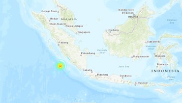 خريطة تظهر موقع الزلزال (earthquake.usgs.gov). 