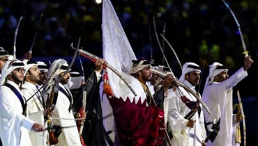 خلال افتتاح كأس العالم ٢٠٢٢ في قطر (أ ف ب).