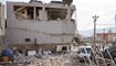 اضرار خلفها انفجار من جراء تسرب غاز في مبنى سكن طلابي في دهوك في إقليم كردستان العراق (22 ت2 2022، أ ف ب). 