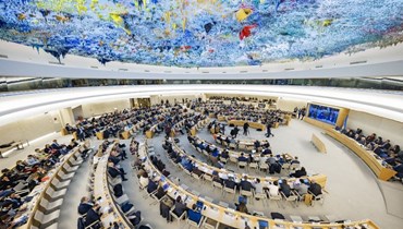 خلال جلسة خاصة لمجلس حقوق الإنسان حول الوضع في إيران، في مقر الأمم المتحدة في جنيف (24 ت2 2022، أ ف ب). 