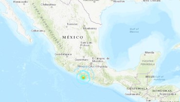 خريطة تظهر موقع الزلزال الذي ضرب مكسيكو سيتي (earthquake.usgs.gov). 