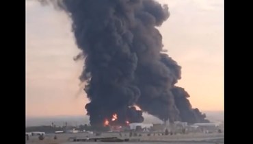 حريق بمصفاة في إربيل بكردستان العراق.
