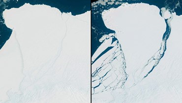 صورة جويّة لانفصال الجبل الجليديّ.