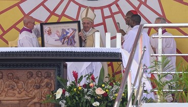  البابا فرنسيس أحيا قداساً في كينشاسا (أ ف ب).