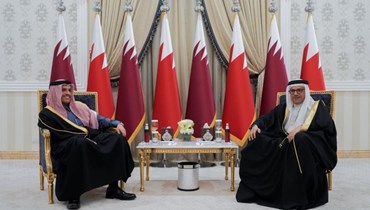 الزياني والشيخ محمد بن عبدالرحمن آل ثاني خلال لقائهما (7 شباط 2023- وكالة انباء البحرين). 