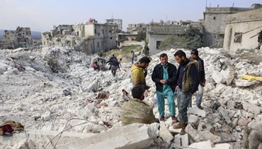 مأساة الزلزال في سوريا (أ ف ب).