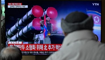 التجربة الصاروخية الباليستية لكوريا الشمالية (أ ف ب).