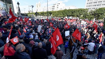 احتجاجات في تونس. (أ ف ب)