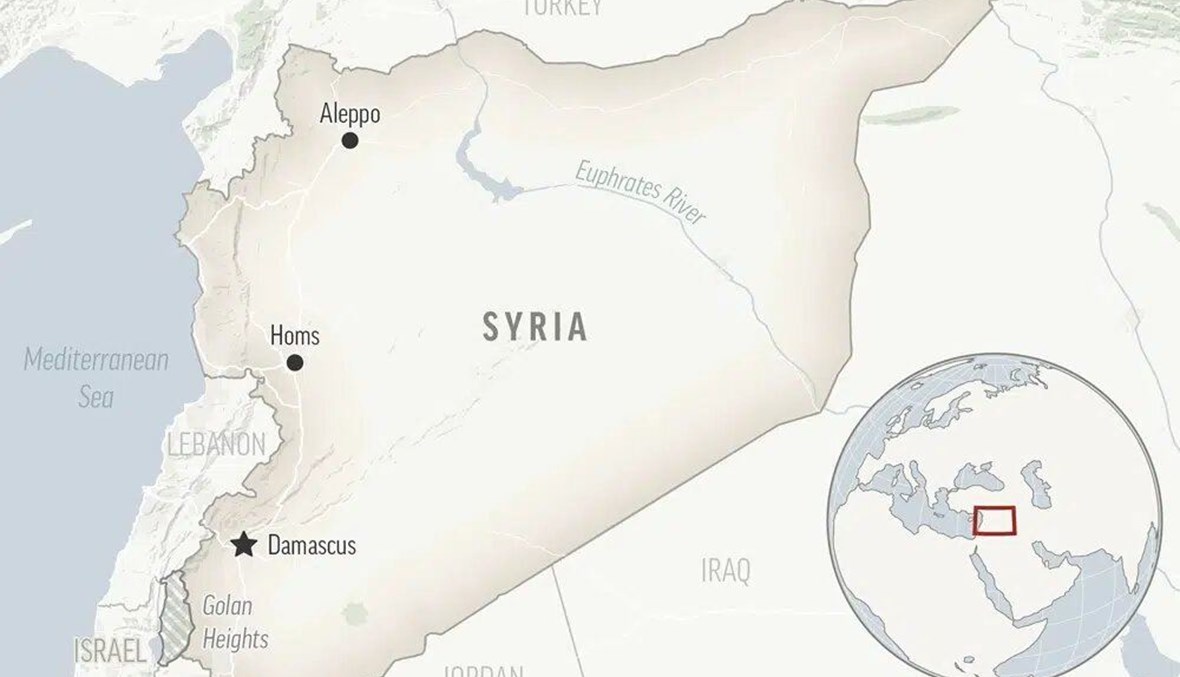 خريطة لسوريا (أ ب). 